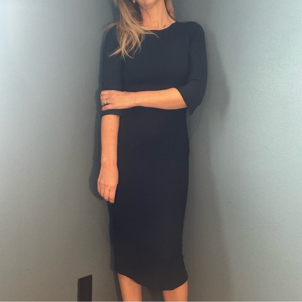 Luca Venturini Made in Italy Elegant Timeless Black Dress size US8/Eur44 - Picture 6 of 17